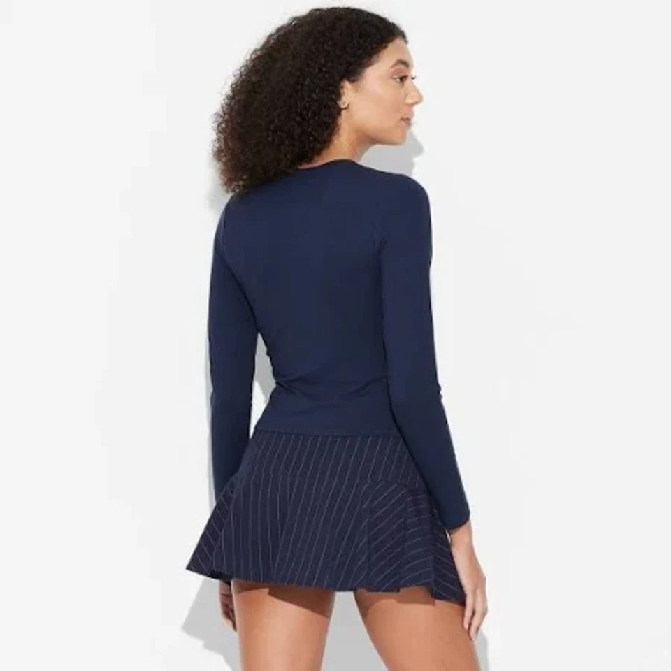 Camiseta para mujer Wild Fable manga larga capa base azul marino talla XL Foto 2 de 4