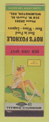 Matchbook Cover - Roy's Foxhole Wilmington DE pinup