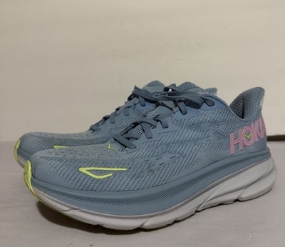 Hoka One One Clifton 9 Women's Size 8.5 Blue Pink Running Shoes Sneakers 1127896