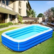Large Inflatable Pool with Pump-120" x70" x24",Oversized Thickened Blow Up Pools