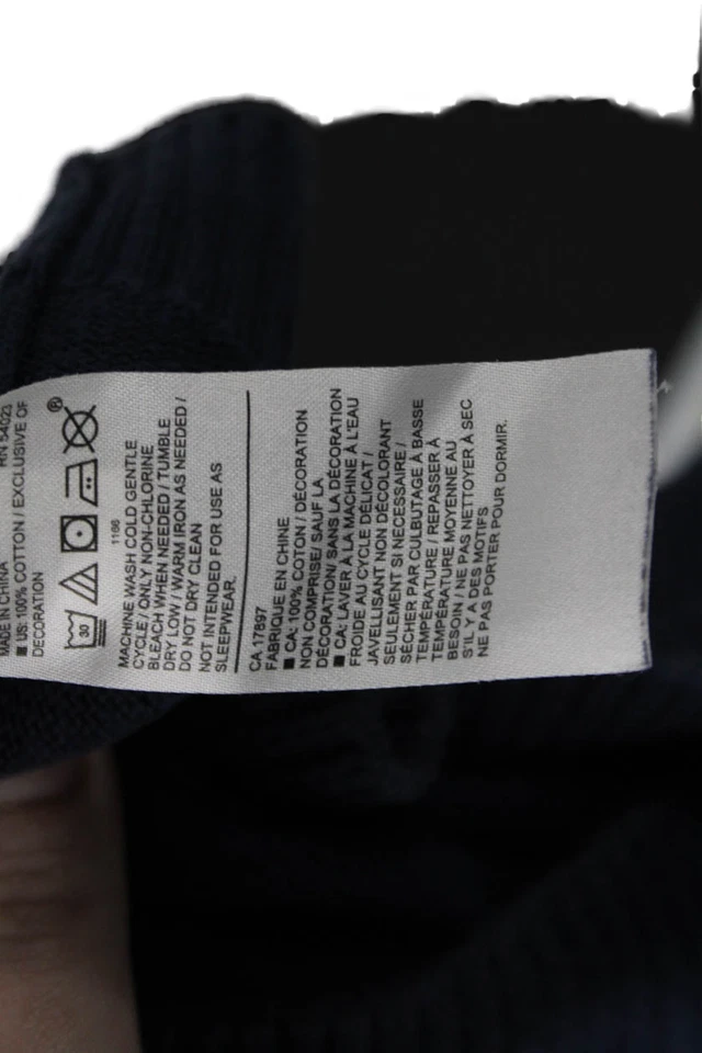 Suéter Janie and Jack Niños 1/2 Cremallera Cuello Alto Tejido Azul Talla 7 Foto 3 de 4