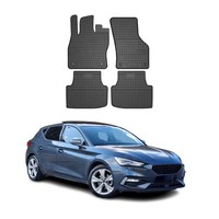 Omac Gummi FußMatten FüR Seat Leon 2020-2026 Automatten Gummi Schwarz 4Tlg