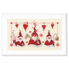 Counted Cross Stitch Kits DIY Wall Art Cheerful Gnomes Embroidery Kit Christm...