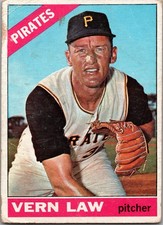 1966 Topps - Vern Law #15 Barch 12, 1930.  B