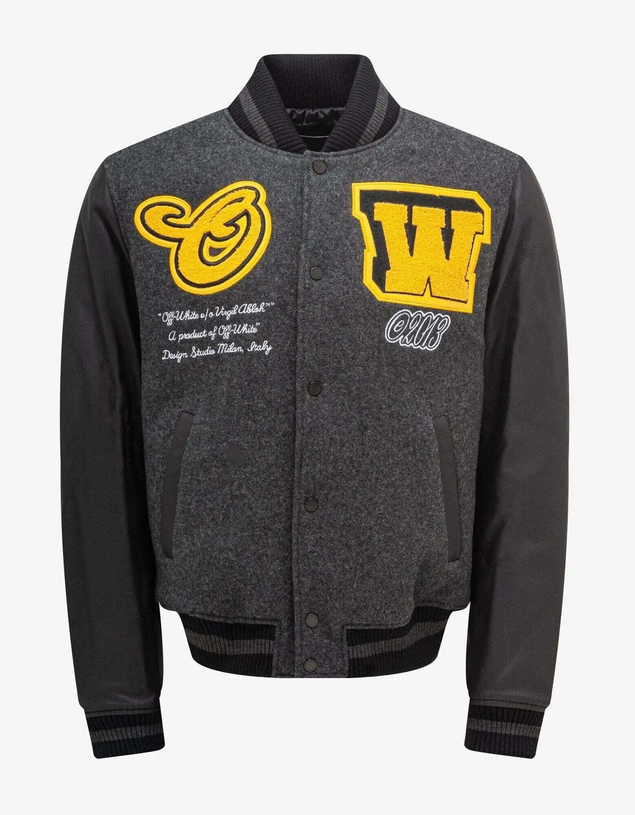 New Off-White Grey Cat Varsity Jacket RRP - 2480