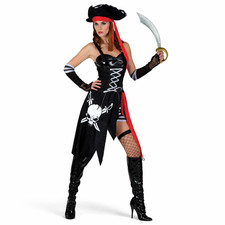 Costume Donna Pirata Corsara Sexy Tg M Vestito Adulto per Halloween Carnevale