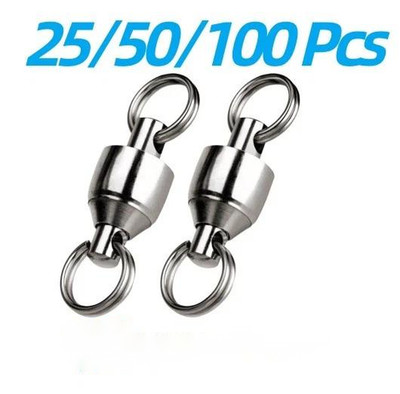 Fishvie 20/50p Heavy Duty Ball Rolling Barrel Swivel 33-507lb Sea Fishing Ring