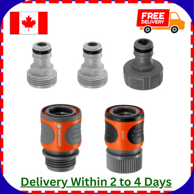 GARDENA 5-Piece Quick Connect Hose Fittings: Black, Grey Plastic Garden Hose Acc