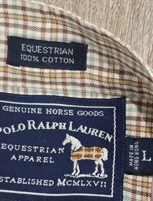 名作 90s ポロバイラルフローレン 5 Horse Man ラガーシャツ Vintage 90s Polo Ralph Lauren Genuine Horse Goods Equestrian