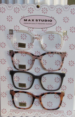 MAX STUDIO 4-PACK Premium Quality Reading Glasses Readers Multi-Colored NEW