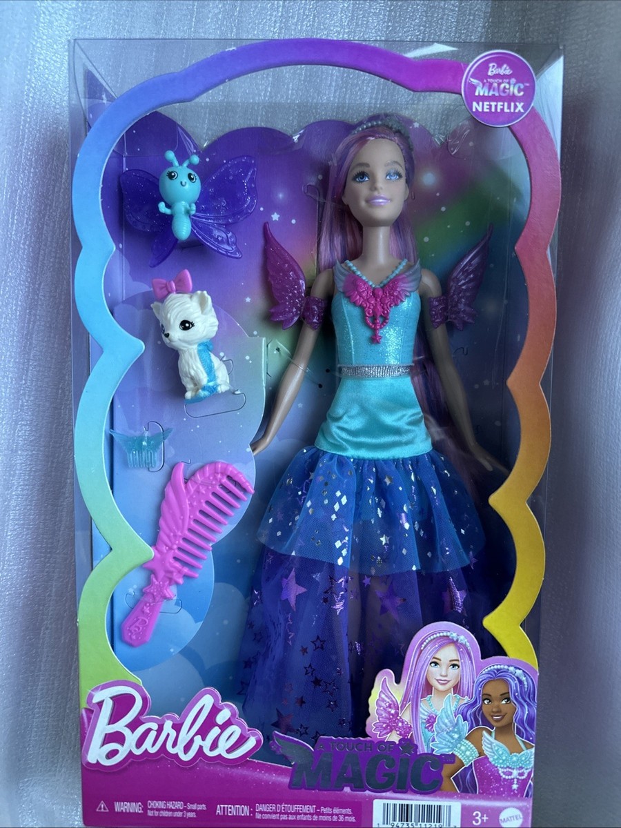 Mattel Barbie Touch of Magic Malibu Doll Pink Hair Two Fairytale