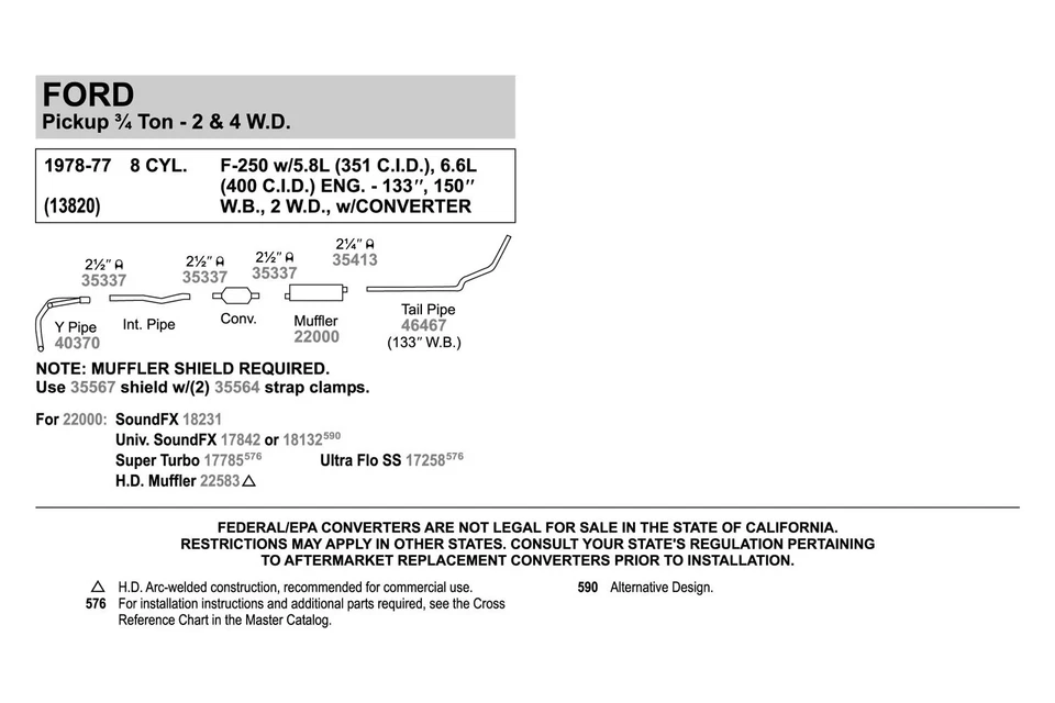 For Ford F-150 75-79 Quiet-Flow Stainless Steel Round Aluminized Exhaust Muffler Foto 3 de 4