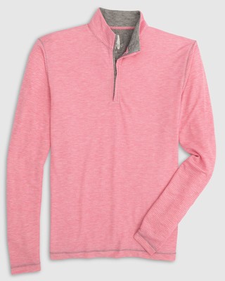 johnnie-O Jameson Striped PREP-FORMANCE 1/4 Zip Pullover Taffy