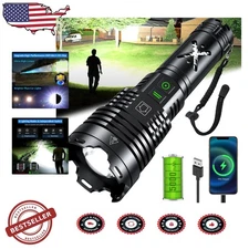 Super Bright Tactical Flashlight 5800K Lumens, 24H Long Battery, Zoomable,  W...
