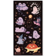 Starlit Ghosties Stickers - Halloween Ghosts - 1 Spooky Sticker Sheet