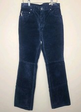 Vintage Skotts Suede Pants Size 8 Blue Washable Suede Leather Canada 90s