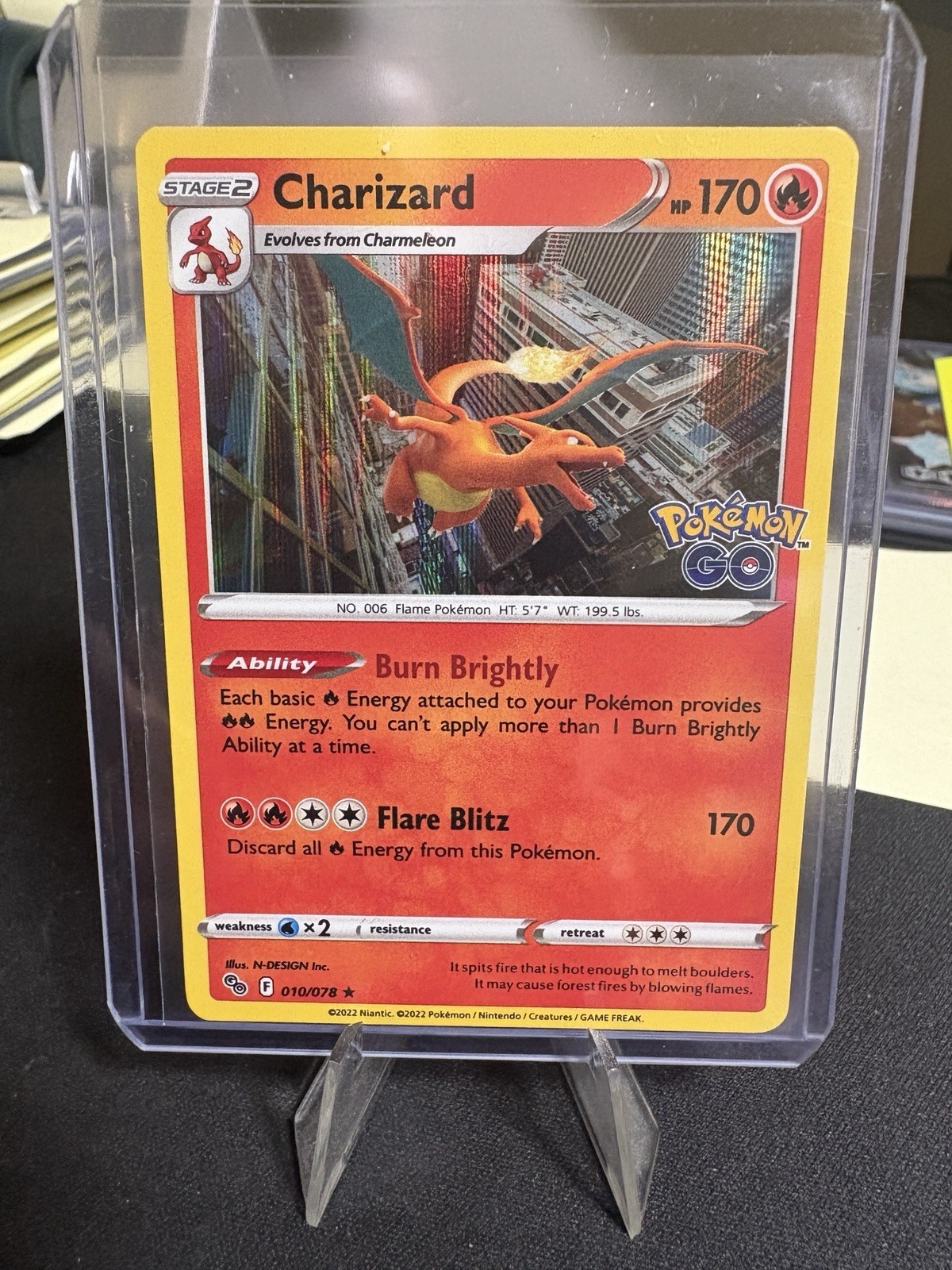Pokemon Go Charizard Holo Rare TCG Card 010/078 Near Mint Condition
