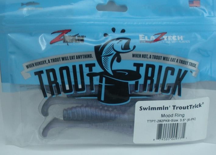 Zman TTPT-292PK6 Elaztech Swimmin Trout Trick 3.5"" Color Mood Ring