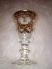 Vintage Gold Goblet Hand Blown Medici 24K by Arte Italica Glass Collectible Rare