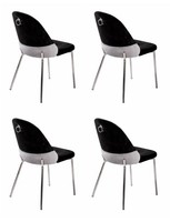4X StüHle Stil Modern Farbe Schwarz Neu Esszimmer Praktisch Bequem Weich