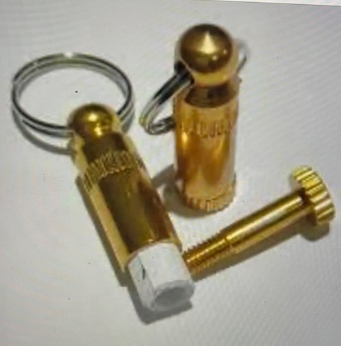 Owner ID Tube To Keep With Pet In Case Pet Gets Lost, Brass, Jump Ring, No Paper