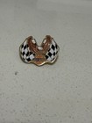 Harley-Davidson Motor Cycles Eagle & Checkered Flags Solid Brass Pin — photo 3