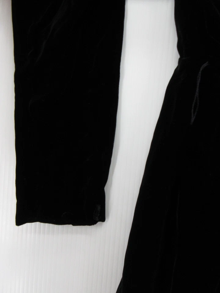 Vestido DE COLECCIÓN Ralph Lauren Mujer 10 Negro Terciopelo Seda Rayón Envolvente Noche EE. UU. NUEVO Foto 3 de 4