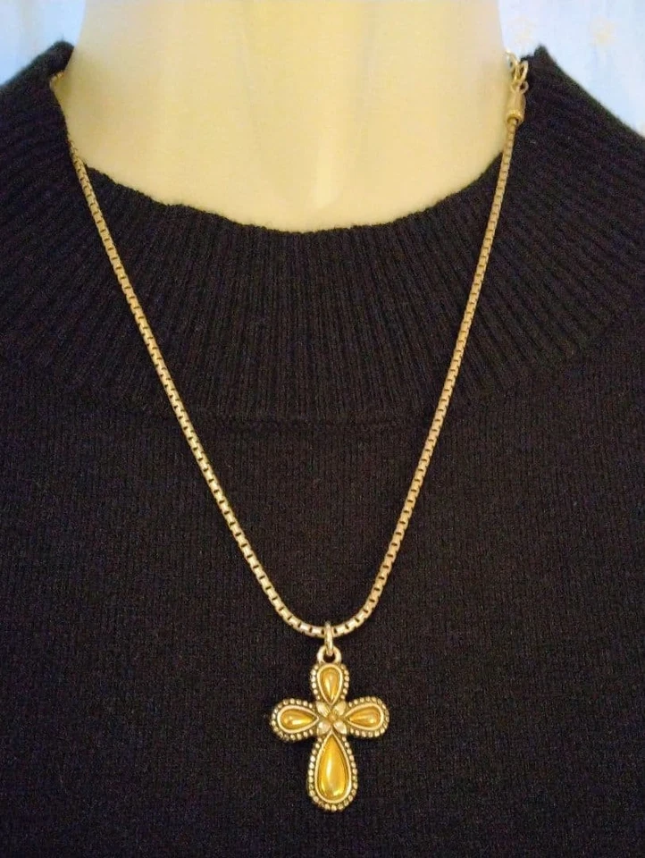 Collier croix réversible en plaqué argent Brighton 47 cm - Photo 4/4