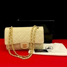 Chanel Coco Mark Lambskin 2Way Shoulder Bag Women White One Size