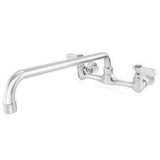 8" Center 16" Swivel Spout Wall Mount Commercial Kitchen Sink Faucet, NSF