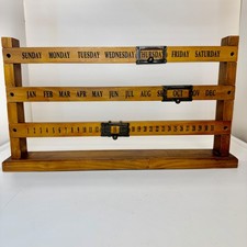 Vintage Wooden Perpetual Calendar 22&rdquo; Rustic Farmhouse