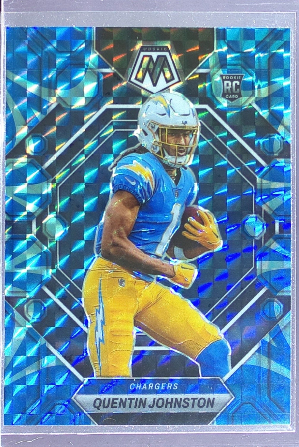 2023 Mosaic Quentin Johnston Reactive Blue Mosaic #356 Chargers