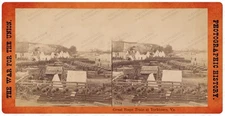 GREAT UNION SIEGE TRAIN AT YORKTOWN CIVIL WAR 3D Stereoview Card History 3D