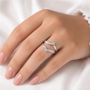 2.50Ctw Round Cut Diamond Silent Grace Ring 14K White Gold Plated Size-7.5