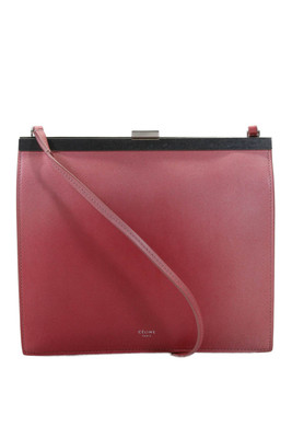 Celine Womens Cloud Pink Smooth Calfskin Mini Clasp Crossbody Bag Handbag