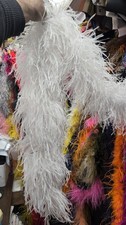 Ostrich feather boa heavy weight white 6ply -6 feet long