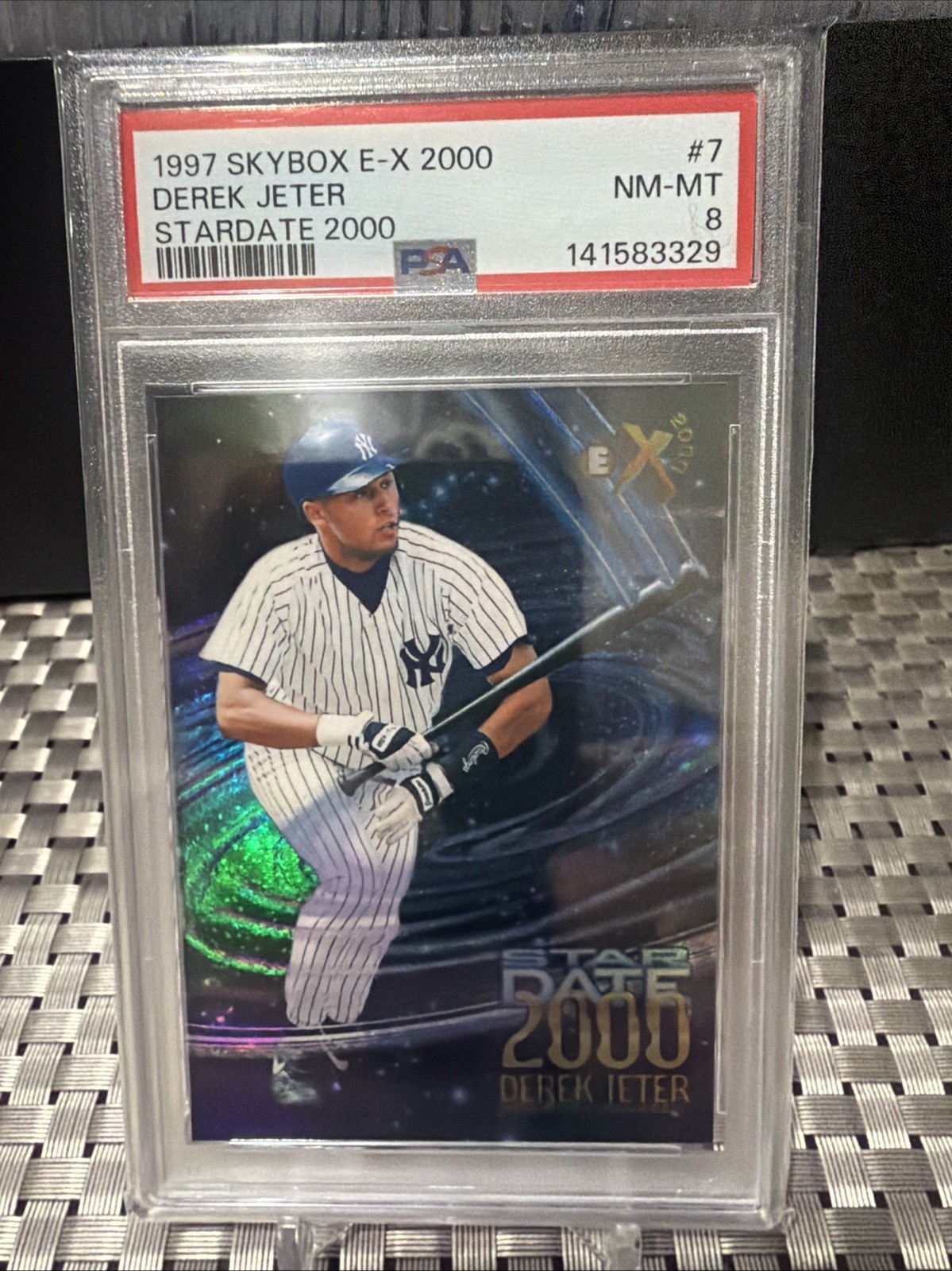 1997 Skybox E-x2000 - Star Date 2000 Derek Jeter #7 PSA 8 FRESH SLAB CAPTIAN view 1
