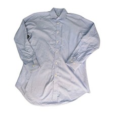 TM LEWIN Mens Business Shirt Fitted 16 - 41-84CM - SIZE 33 - Blue Check Fits L