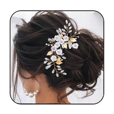 Silver Flower Bride Wedding Hair Vine Crystal Bridal Hair Piece Rhinestone Ha...