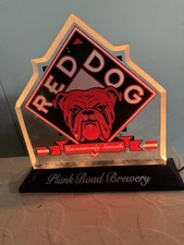 VINTAGE RED DOG ORIGINAL LIGHTED ACRYLIC BEER SIGN RARE MILLER BREWING