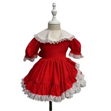 VTG Emmas Red Rainbow Of California Sz 3 Dress Ruffles Pageant Full Circle Bib