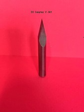 CARBIDE ROUTER V BIT 1/4" DIAMETER SINGLE FLUTE 2" OAL 30 DEGREE WOOD WORKING