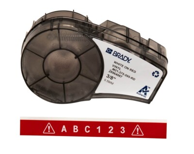 M21-375-595-RD Brady weiß auf rot 6,4 m x 9,53 mm Innen Außen Vinyl Etikett