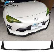 Fits 17-20 Toyota 86 CS Style Front Bumper Lip + 2PCS Front Splitter Winglets PU