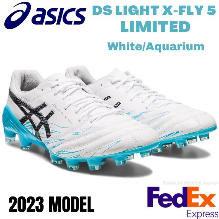 ASICS Soccer Cleats Shoes DS LIGHT X-FLY 5 LIMITED 1101A050 110  White/Aquarium