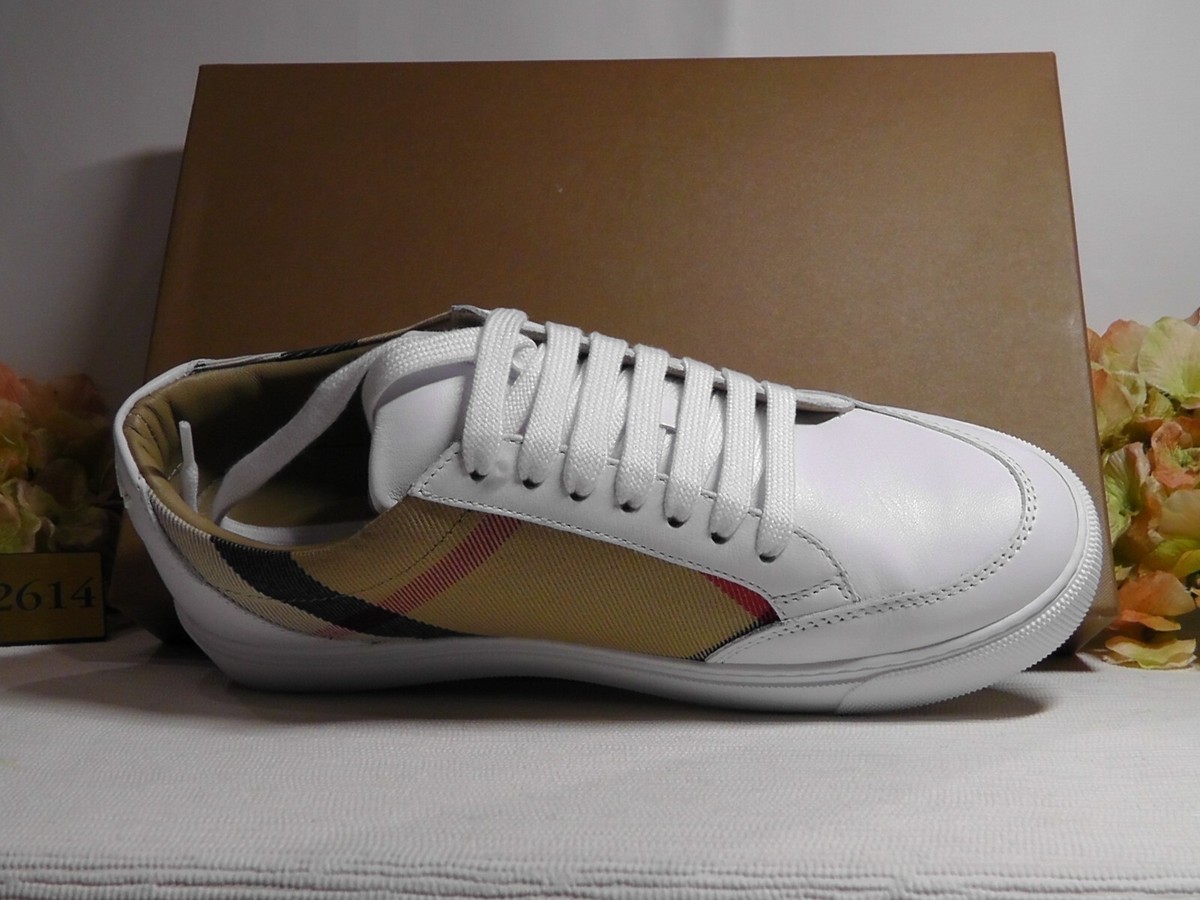BURBERRY Women's OPTIC WHITE Salmond Vintage Check Low Top