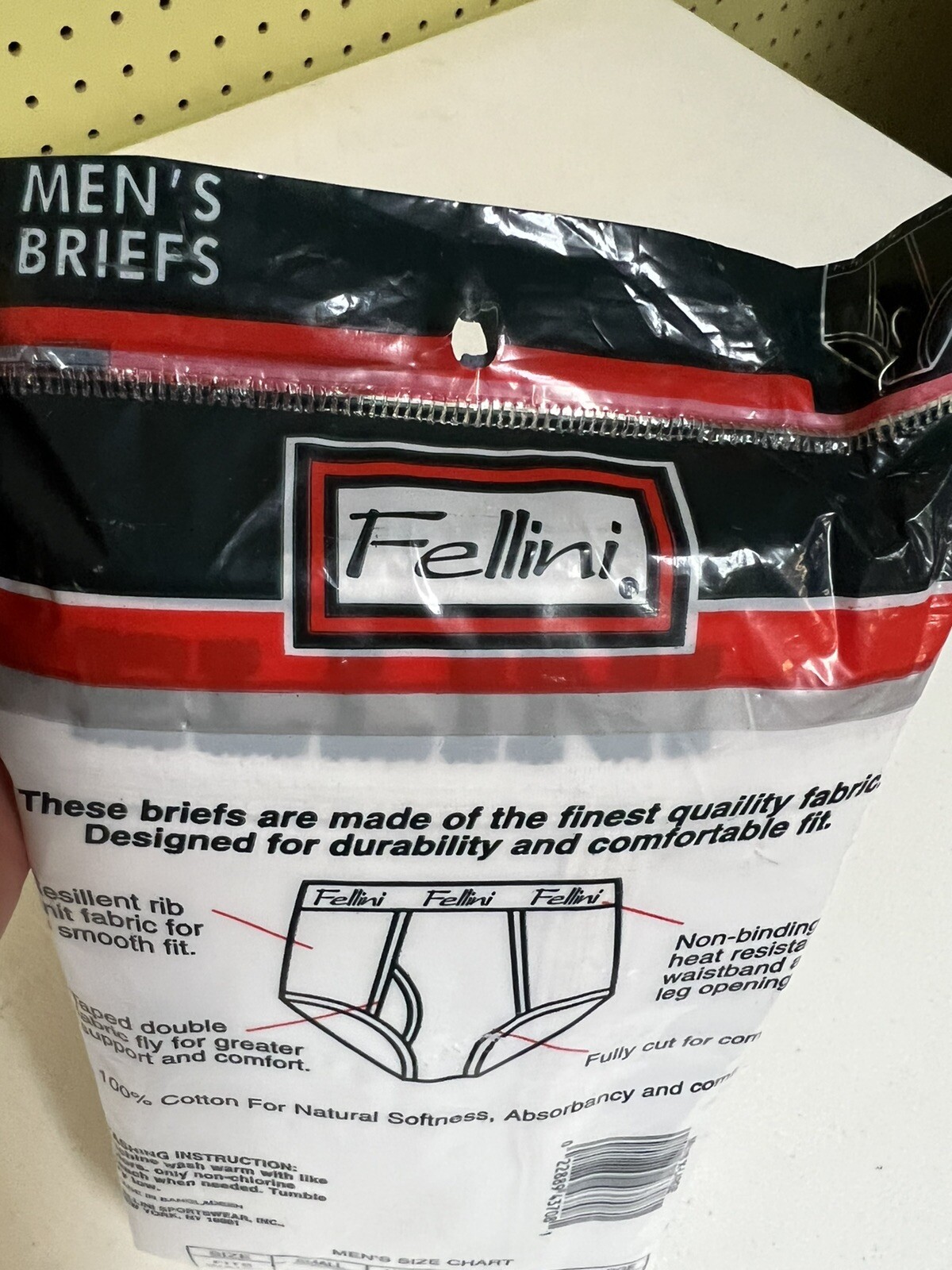 FELLINI Vintage Mens White Briefs Size XL ExtrA L… - image 6