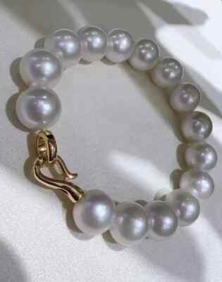 classic 10-11mm south sea white pearl bracelet 7.5-8''