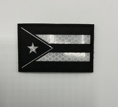 Reflective Infrared IR Puerto Rico Flag Hook and Loop Patch