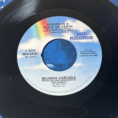 Belinda Carlisle Heaven Is A Place On Earth 1987 VG+ 7” | eBay